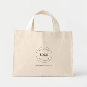 Mini Tote Bag Référencement minimaliste du logo de la société pe