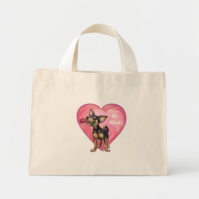 Mini Tote Bag Saint-Valentin du Chihuahua (Devant)