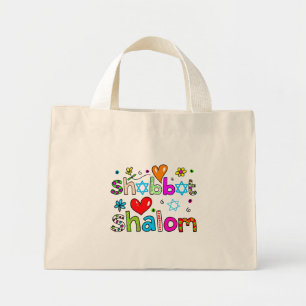 Mini Tote Bag Shabbat, Shalom