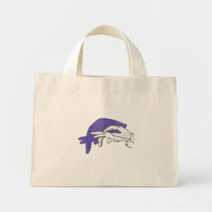 Mini Tote Bag Silhouette de la main Anteater violet