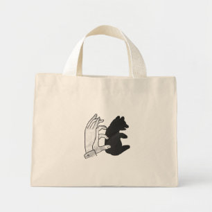 Mini Tote Bag Silhouette de main d'ourson