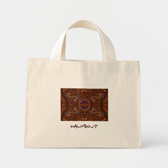 Mini Tote Bag Style aborigène australien Walkabout Art Design (Devant)