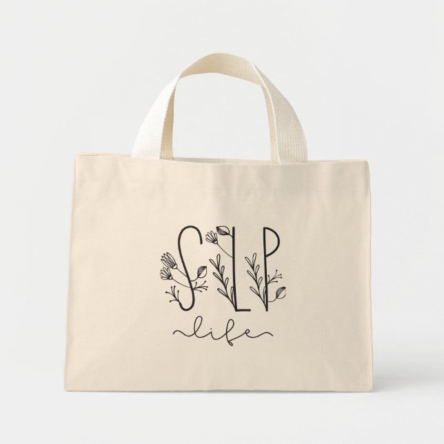 Mini Tote Bag Thérapeute de la parole Pathologiste du langage (Devant)