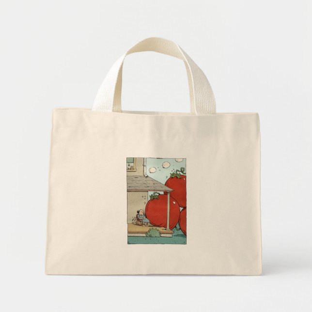 Mini Tote Bag Tomates d'été (Devant)