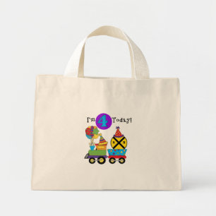 Mini Tote Bag Train d'anniversaire 4e Anniversaire Tshirts et ca