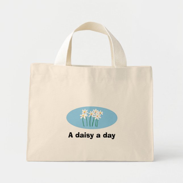 Mini Tote Bag Une marguerite par jour (Devant)