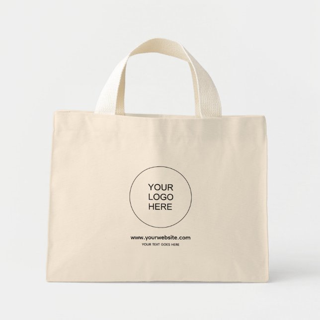 Mini Tote Bag Upload Your Company Logo Here Website Address (Devant)
