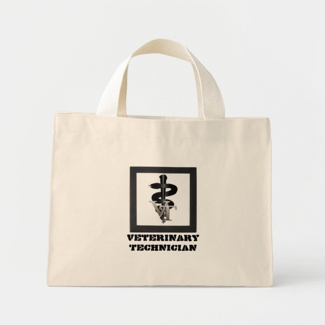 Mini Tote Bag Vet-tech Symbole, Technicien vétérinaire (Devant)