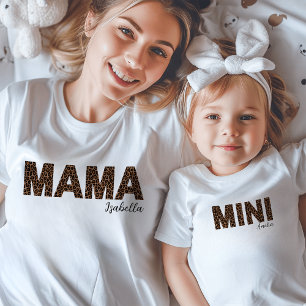 Mini   Trendy Leopard Print Mommy and Me Toddler T-shirt