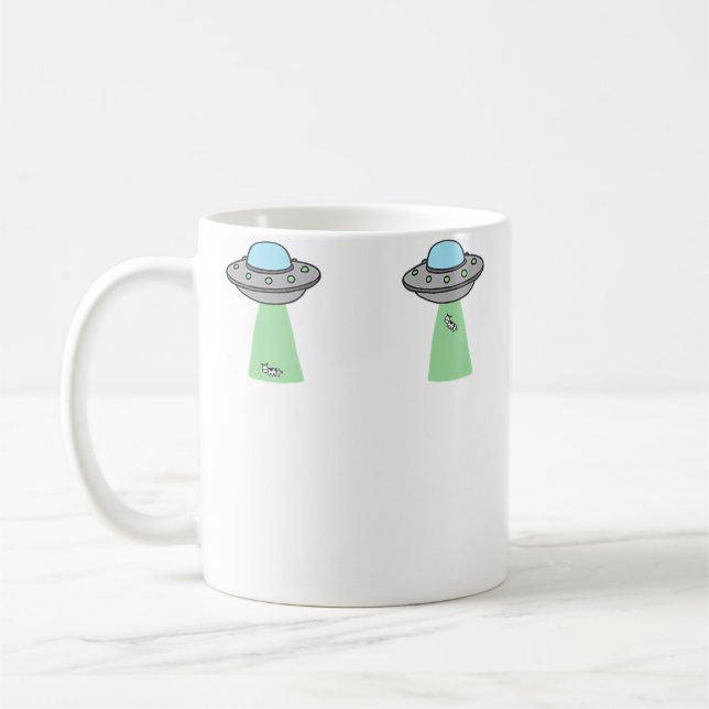 Mini Ufo Cow Abduction (2 Pack) Coffee Mug (Left)