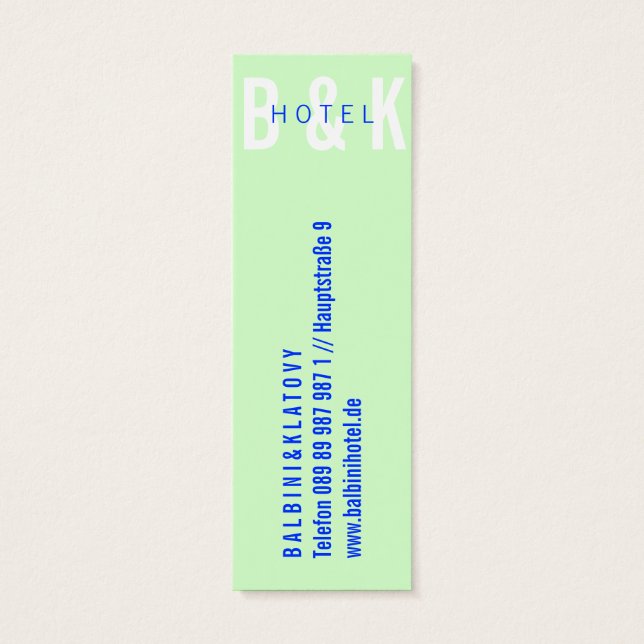 Mini Visitenkarten Hotel (Back)