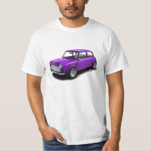 Mini voiture pourpre classique sur le T-shirt