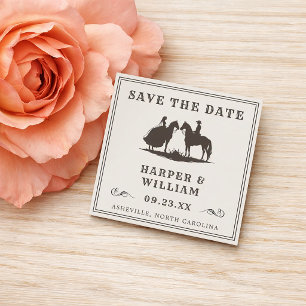 Mini Western wedding silhouette horseback Enclosure Card