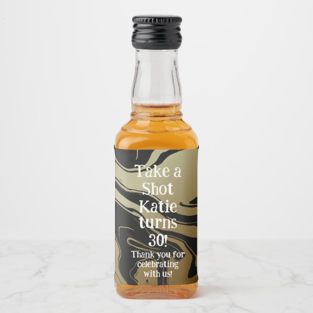 Mini Whiskey Botlle Label, Liquor Label - Birthday (Front)