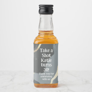 Mini Whiskey Botlle Label, Liquor Label - Birthday