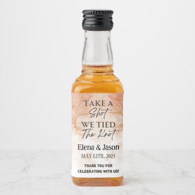Mini Whiskey Botlle Label - Liquor Label - Wedding (Front)