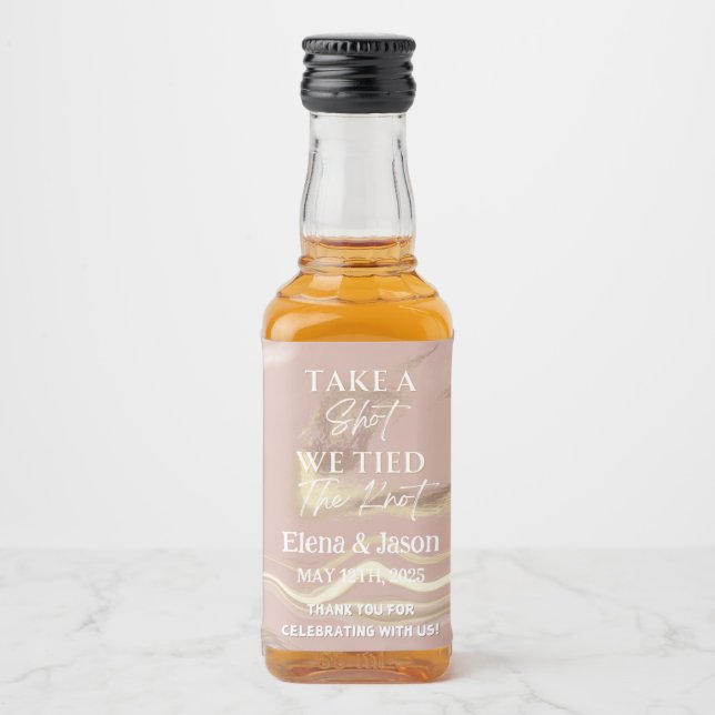Mini Whiskey Botlle Label - Liquor Label - Wedding (Front)