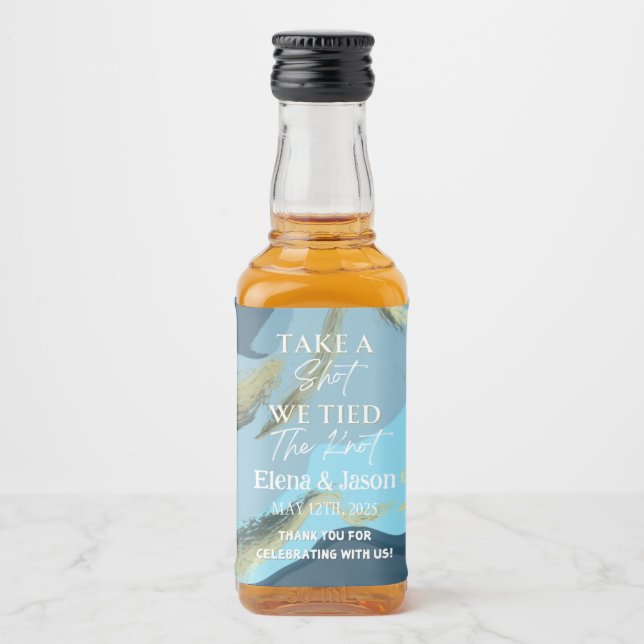 Mini Whiskey Botlle Label - Liquor Label - Wedding (Front)