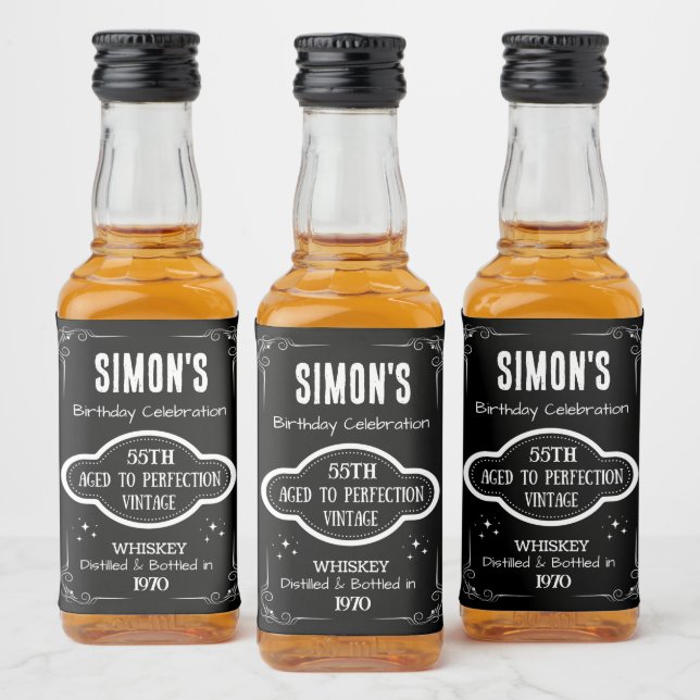 Mini Whiskey Botlle Label - Vintage Liquor Label (Bottles)