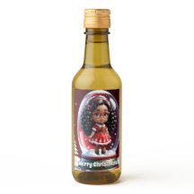 Mini Wine Bottle Christmas Label