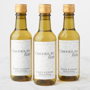 Mini Wine Bottles Cheers to LOVE Label