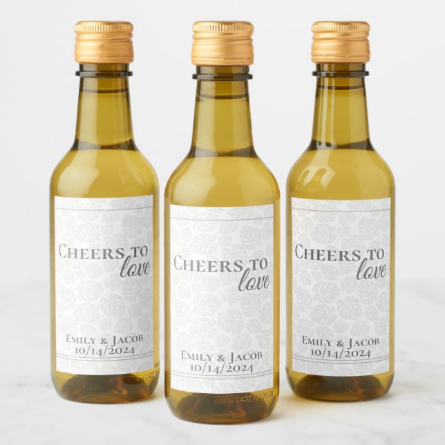 Mini Wine Bottles Cheers to LOVE  Wine Label (Bottles)