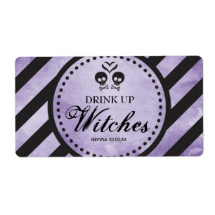 Mini Wine Label Goth Bachelorette Favour - Purple