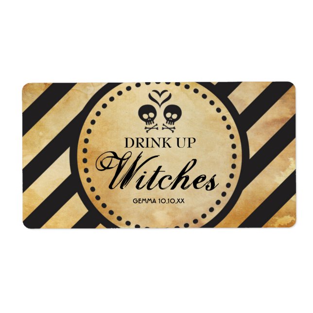 Mini Wine Label Goth Bachelorette Party Favour (Front)
