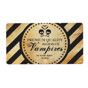 Mini Wine Label Goth Wedding Favour