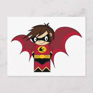 Mini Winged Super Hero Girl Postcard