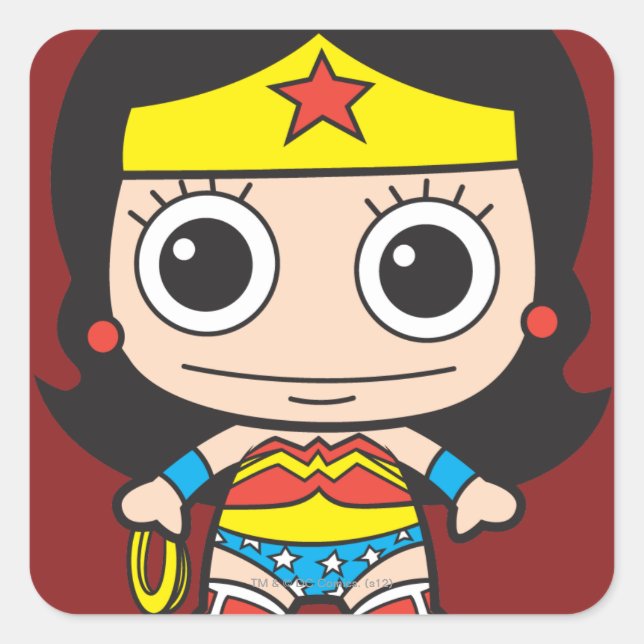 Mini Wonder Woman Square Sticker (Front)