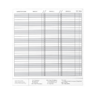 Mini Wrestling Score Pad