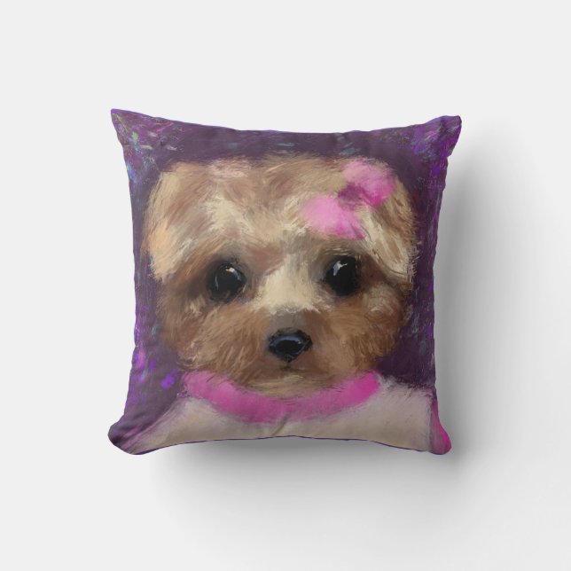 MINI YORKIE POO   THROW PILLOW (Front)