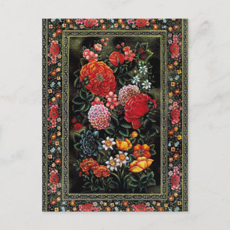 Miniatura floral de gran colorido del arte persa postcard