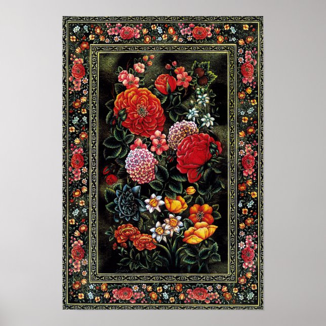 Miniatura persa de preciosas flores brillantes poster (Front)