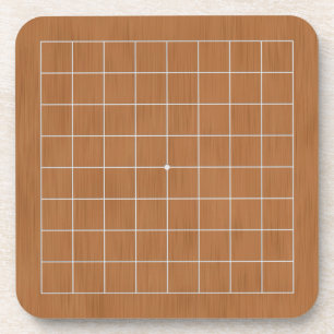 Miniature 9x9 Goban with White Lines Coaster