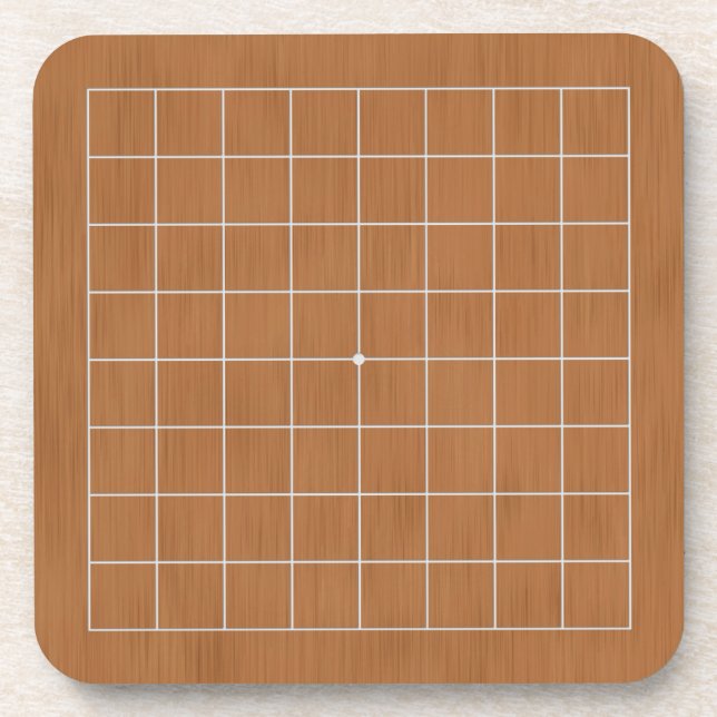 Miniature 9x9 Goban with White Lines Coaster (Front)