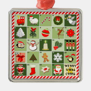 Miniature Advent Calendar gifts Metal Ornament