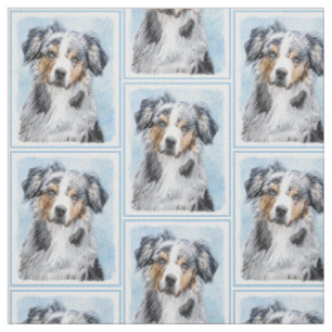 Miniature American Shepherd Painting - Dog Art Fabric