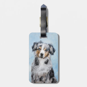 Miniature American Shepherd Painting - Dog Art Luggage Tag