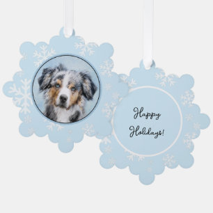 Miniature American Shepherd Painting - Dog Art Ornament Card