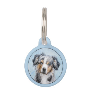 Miniature American Shepherd Painting - Dog Art Pet Tag
