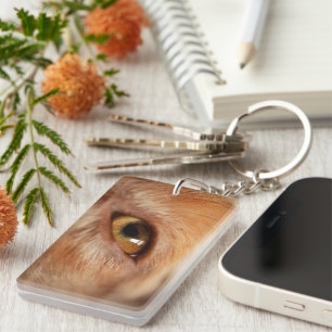 Miniature American Shepherd Red Merle Eye Keychain