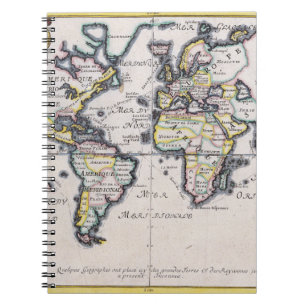 Miniature Antique World Map Notebook