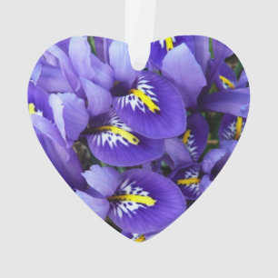Miniature Blue Irises Spring Floral Ornament