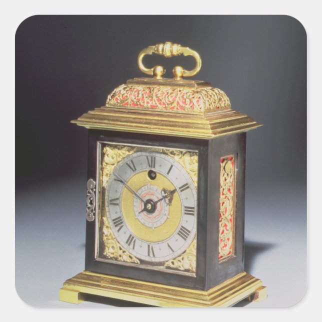 Miniature bracket clock square sticker (Front)