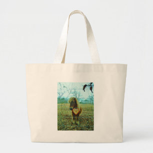 Miniature Brown horse Valentine Heart Large Tote Bag