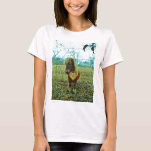 Miniature Brown horse Valentine Heart T-Shirt