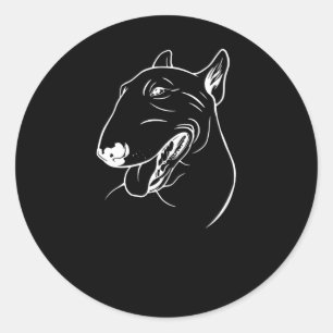 Miniature Bull Terrier Bully Gift Classic Round Sticker