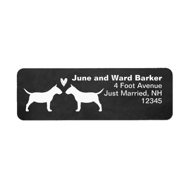 Miniature Bull Terrier Dog Silhouettes with Heart (Front)